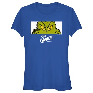 Junior's Dr. Seuss Grinch Eyes Crop T-Shirt - 1 of 4