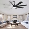 TOBILI 72 Inch Large Ceiling Fans with Lights and 6 Wind Speed DC Motor Black for Living Room - 3 of 4