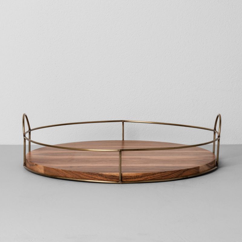 16" Round Wood and Wire Tray - Hearth & Hand&#8482; with Magnolia, 1 of 13