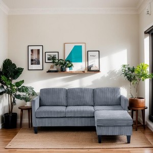 Lycvki L-Shaped Sofa with Padded Cashmere Easy Assembly & Maintenance - 1 of 4