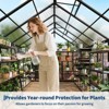 Quick Setup Greenhouse for Outdoors with Roof Vent, Ground Nails, Lockable Push Door, Polycarbonate Walk in Green Houses for Outdoor Garden Backyard - 3 of 4