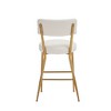 HOMLUX 24.8" Bar Stool Set of 4 Pub Counter Height Dining Chairs w/Gold Legs,White/Black - 4 of 4