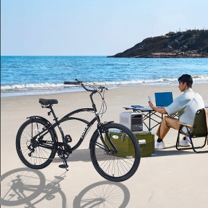 YONWAY 26" Beach Cruiser Bike, 7 Speed Cruiser Bike With High Carbon Steel Dual V-Brakes Bike Perfect For Casual Riding And Long Commutes - 1 of 4