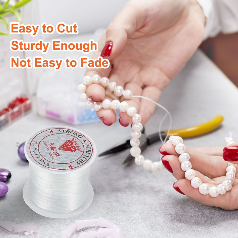 Unique Bargains Jewelry Bracelet Stretchy Elastic Thread Beading String Cord 10Meter Long White, 3 of 8