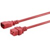 Monoprice Power Cord - 8 Feet - Red | IEC 60320 C14 to IEC 60320 C19, 14AWG, 15A, SJT, 100-250V, For Powering Computers, Monitors - image 2 of 4