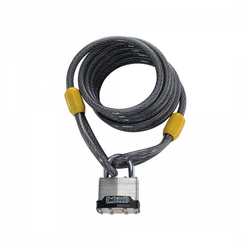 Onguard Doberman 8033 Key 8033 8mm 6`/183cm Heavy Duty Self Coiling Cable, 1 of 2