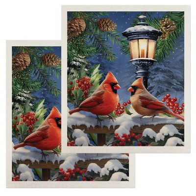Briarwood Lane Winter Glow Cardinals Swedish Dishcloth (2-pack)