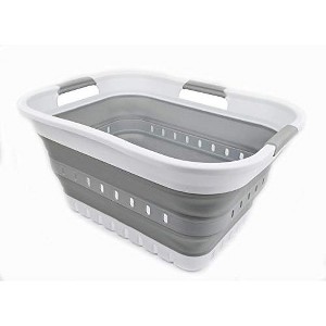 SAMMART 30L (8 gallon) Collapsible 3 Handled Plastic Laundry Basket - 1 of 4