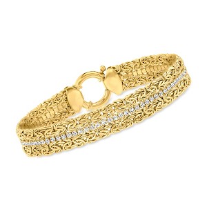 Ross-Simons 3.00 ct. t.w. CZ Byzantine Bracelet in 18kt Gold Over Sterling - 1 of 4