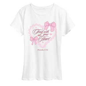 Women's - Instant Message - Trust With All Your Heart Short Sleeve Graphic T-Shirt - 1 of 4
