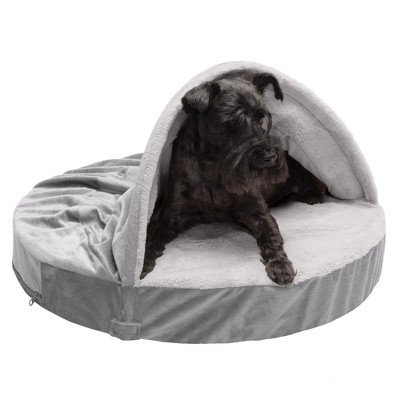 FurHaven Wave Fur & Velvet Snuggery Memory Top Foam Dog Bed