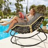 KWPZQEB Outdoor Rocking Chair, E-Coated Papasan Rocking Chair with Cushion, Outdoor Oversized Recliner Rocker for Patio Porch Garden Backyard - 3 of 4