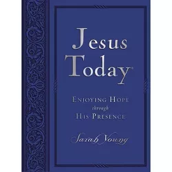 Jesus Today, Large Text Blue Leathersoft, with Full Scriptures - by  Sarah Young (Leather Bound)