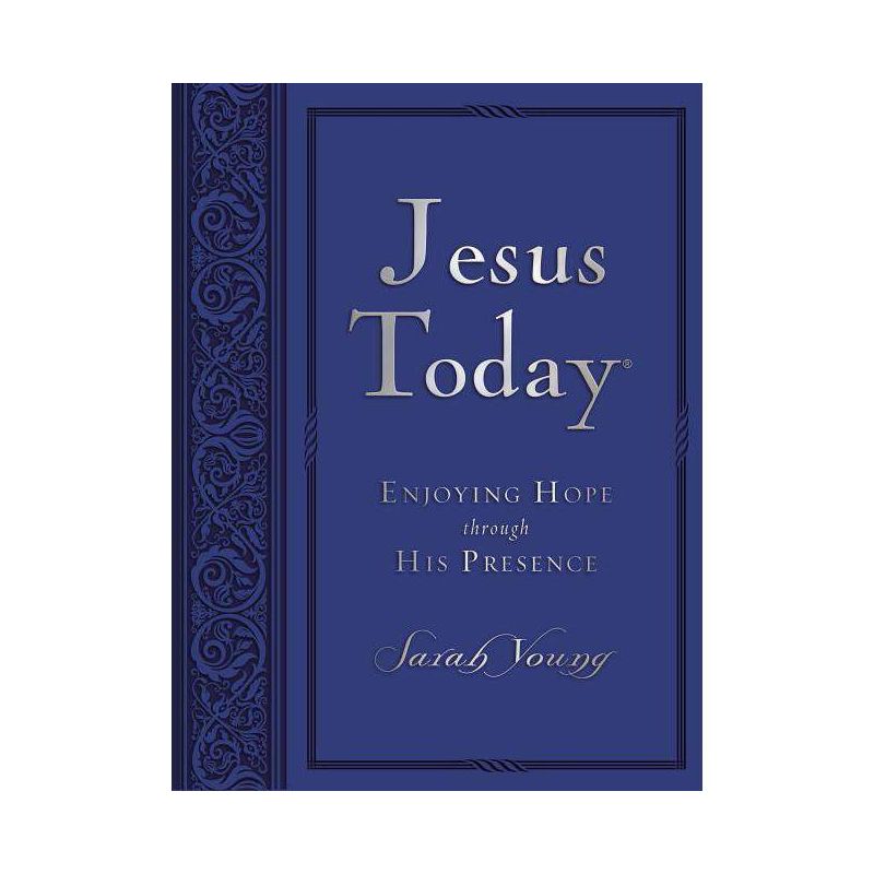 Jesus Today, Large Text Blue Leathersoft, with Full Scriptures - by  Sarah Young (Leather Bound), 1 of 2