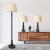3pc Homely Oxford Classic Lamp Set - Bronze Metal, Tan Fabric Shades, Table & Floor Lamps - Lalia Home: Cotton Empire Shades, UL Listed - 3 of 4
