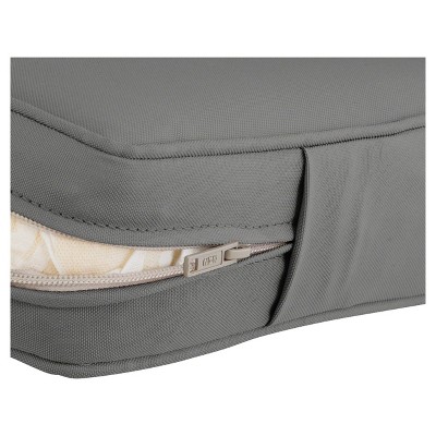 Montlake Light Charcoal Polyester Outdoor Bench Cushion, 41" x 18" x 3"