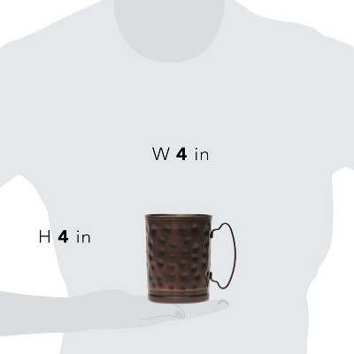Libbey Hammered Copper Mugs with Stainless Steel Lining, Set of 4