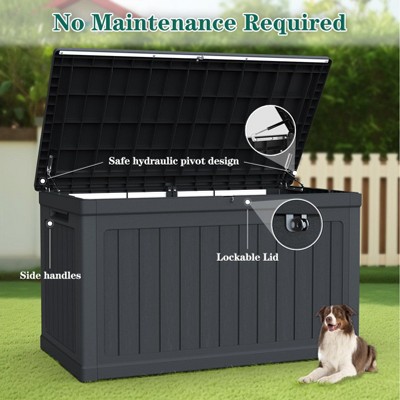 Yardgrace 260gallons Water Resistant Resin Lockable Deck Box