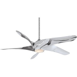 62" Minka Aire Artemis XL5 Liquid Nickel LED Ceiling Fan with Remote - 1 of 2