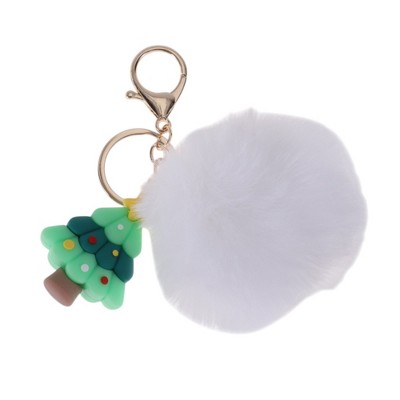 Unique Bargains Christmas Keychain with Double Ring and Lobster Clasp PVC Alloy Plush 1 Pc