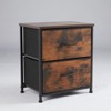 DOMETOUR Nightstand with 2 Storage Drawers Metal Frame and Wood Top Mini Dresser for Bedroom Closet Entryway College Dorm - 3 of 4