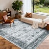 Area Rug Washable Printed Vintage Floral Non Slip Low Pile Rugs Soft Rubber Backed Indoor Bedroom Rugs for Laundry Room - 4 of 4
