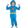 DC Comics Toddler Kids Superhero Character Hooded Union Suit Footless Pajamas - 3 of 4