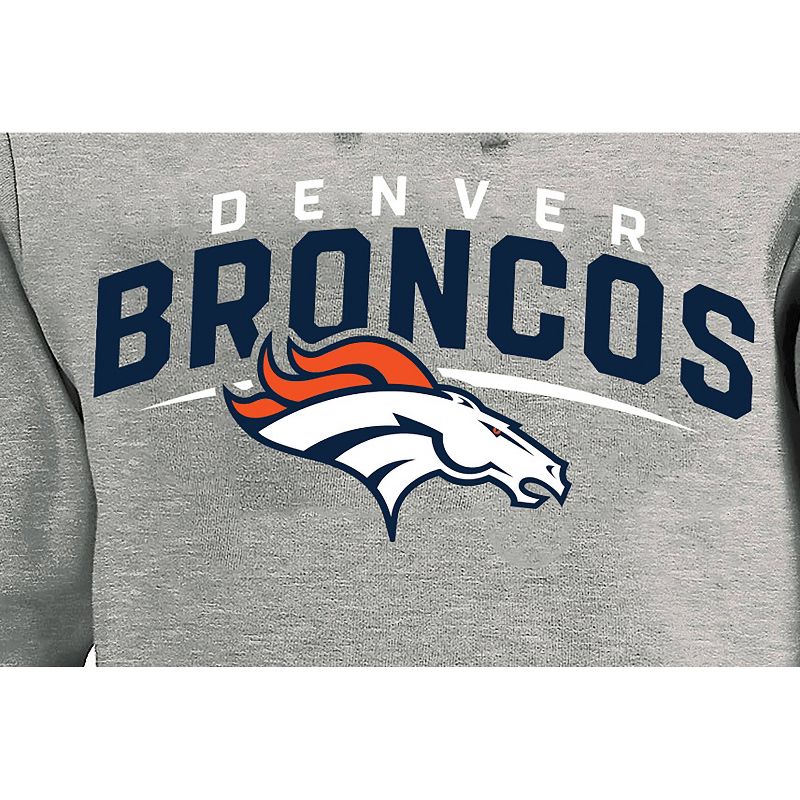 NFL Denver Broncos Men's Big & Tall Long Sleeve Core Fleece Hooded Sweatshirt, 3 of 4