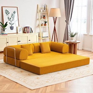 Corduroy Modular Floor Couch with Pillow, Reversible Floor Sofa Bed for for Living Room Bedroom, Comfy Modern Sofa Convertible Folding Couches - 1 of 1