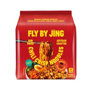 FLY BY JING Chili Crisp Sun Dried Vegan Sichuan Noodles - 16.36oz/4ct - 1 of 4