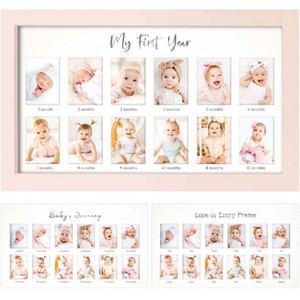 Nova Baby's First Year Photo Frame, 12 Months Newborn Baby Picture Frame, Monthly Birthday Milestone Collage - 1 of 4