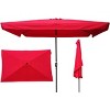 Okak 10 x 6.5ft Outdoor Patio Waterproof Umbrella with Push Button Tilt Market Table Umbrella with Crank Rectangular for Pool Deck Garden - 2 of 4