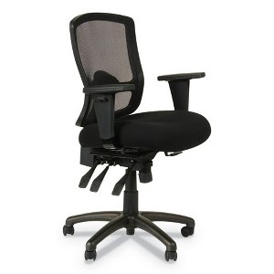 Alera Alera Etros Series Mesh Mid-Back Petite Multifunction Chair, Supports Up to 275 lb, 17.16" to 20.86" Seat Height, Black - 1 of 4