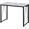 Royal Hampton Writing Desk with V Shaped Accent and Distressed Look, White - 3 of 4