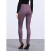 INSPIRE CHIC Women's Faux Suede High Waisted Elastic Slim Casual Leggings Pants - 4 of 4