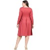 Plus Size Long Sleeve Fit and Flare Midi Dress - 24seven Comfort Apparel™ - 3 of 4