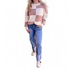 Women's Casey Checkered Side Slits Drop Shoulder Oversized Sweater - fashionworks - 2 of 2