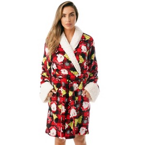Just Love Women's Plush Velour Robe – Soft Trimmed Lounge Bathrobe - 1 of 3