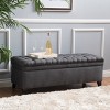 OUTSUPPLY Fabric Storage Ottoman with Birch Legs, Multi-Functional Seat & Hidden Storage, Easy Assembly - 3 of 4
