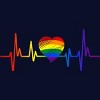 Adult Design By Humans Pride Heartbeat Heart Love By KangThien T-Shirt - 2 of 2