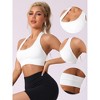 Allegra K Women's Halter Backless Ribbed Sports Bras Workout Fitness - 3 of 4