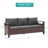 Sonkuki Outdoor Wicker Patio 3-Seat Sofa, PE Rattan Conversation Set With All-Weather Cushions - 2 of 4