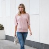 Amaryllis Women's Dolman Sleeve Ribbed Knit Top with Banded Hem Relaxed Fit Casual Style - 2 of 4