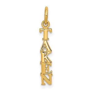 Black Bow Jewelry 14k Yellow Gold Taken Charm or Pendant, 4mm - 1 of 4
