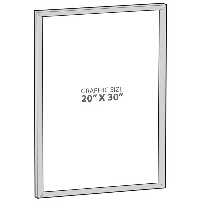 Black Acrylic Wall Mount Snap Poster Frame 20" x 30"