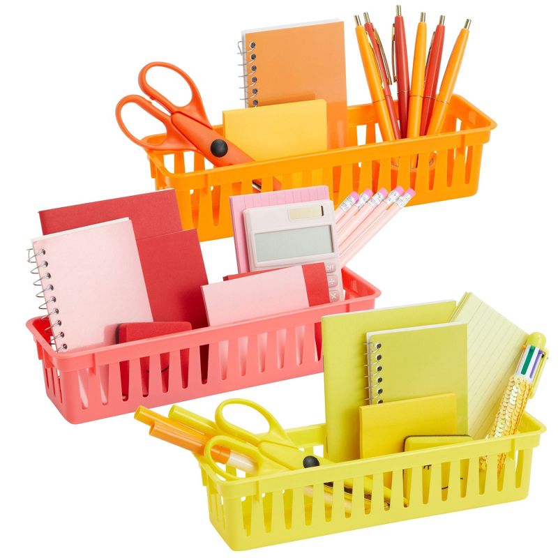 Juvale 12-Pack Pencil Holder Trays and Organization Baskets - Plastic Caddy for Desk and Elementary Teacher Supplies, 5 of 9