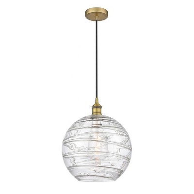 Athens Deco Swirl - 1 Light Mini Pendant In Industrial Style-14.75 Inches Tall and 12 Inches Wide