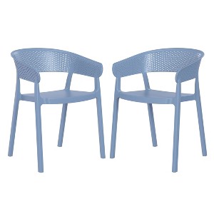 WestinTrends Playa Outdoor Modern Stackable Plastic Resin Patio Dining Armchair (Set of 2) - 1 of 4