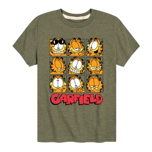 Boys' - Garfield - Garfield Faces Short Sleeve Graphic T-Shirt - 1 of 4