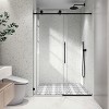 PexFix 76 in.x 54 in. Frameless Single Sliding Shower Door 8mm Tempered Glass With Adjustable Soft Closing Design for Spa Bathroom Matte Black - 2 of 4